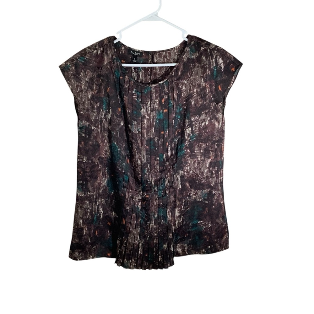 Talbots Pleated Front Sleeveless Blouse